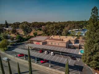 Futuristic solar farm with durable, galvanized structures